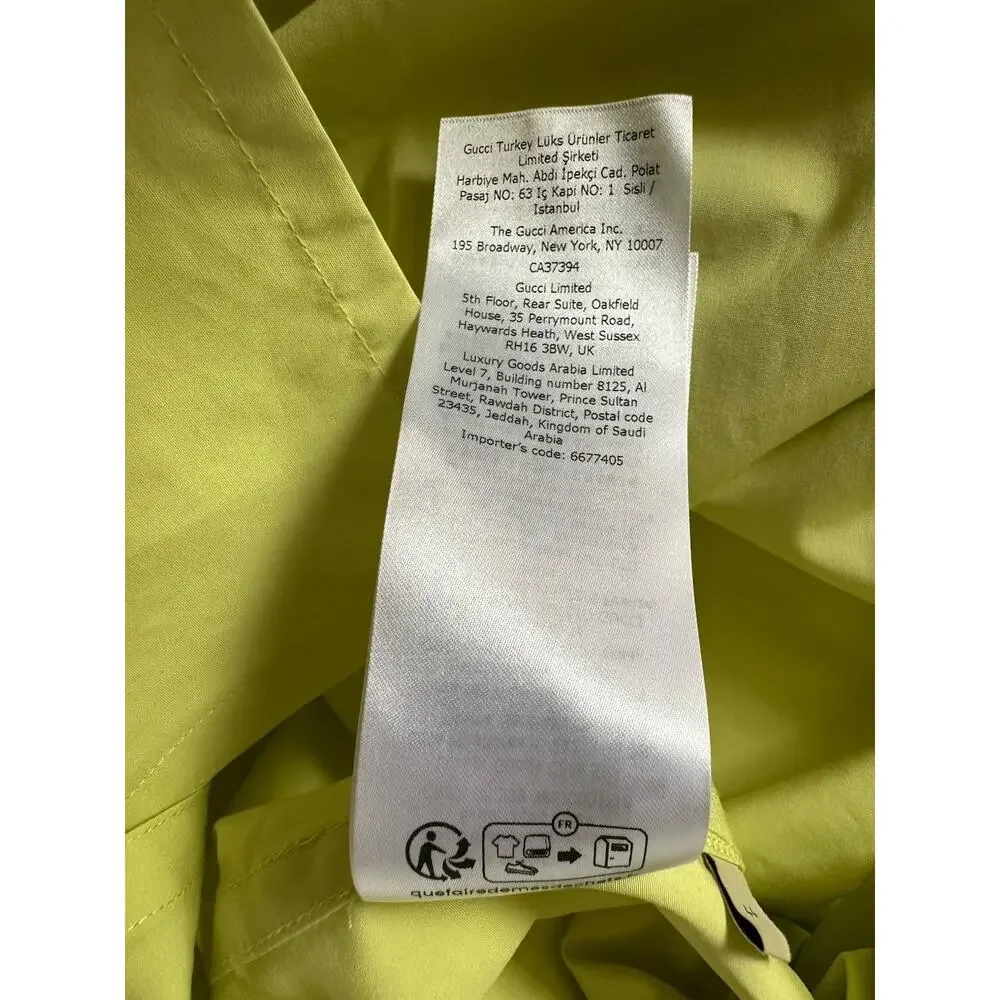 Gucci Short Sleeve Yellow Shirt 44 Euro (Oversized) IT 769558 NWT